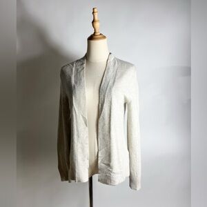 LORD & TAYLOR Cashmere Light Grey Open Cardigan Small